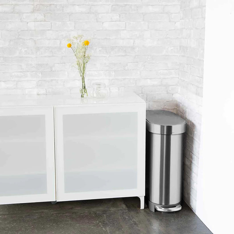 45l slim pedal bin brushed stainless steel, , medium image number null