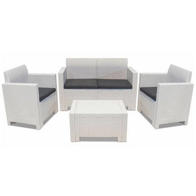 Bica plastic lounge set nebraska 2 white, White, medium