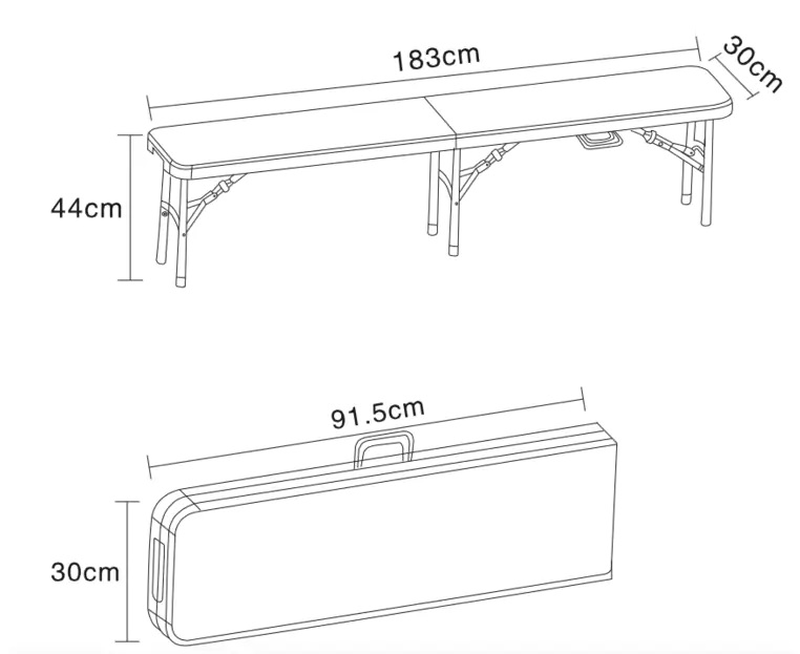 Product image: Superliving alabama πτυσσομενο παγκακι 183x30x44cm, , medium-null