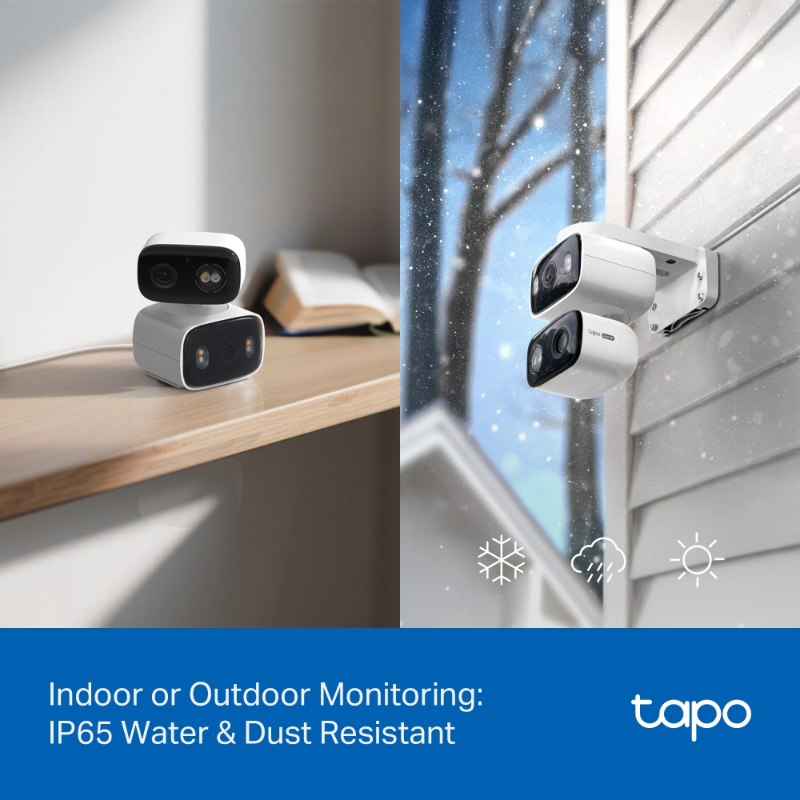 Tp-link tapo c246d indoor/outdoor dual lens pan/tilt security camera &ndash; white, , medium-null