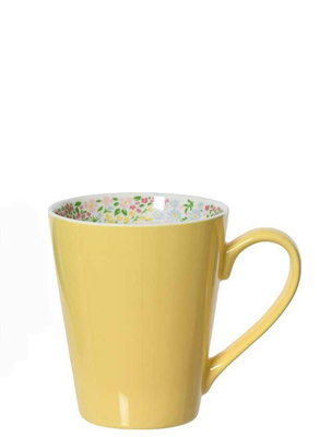 Mug porcelain - yellow, Yellow, medium