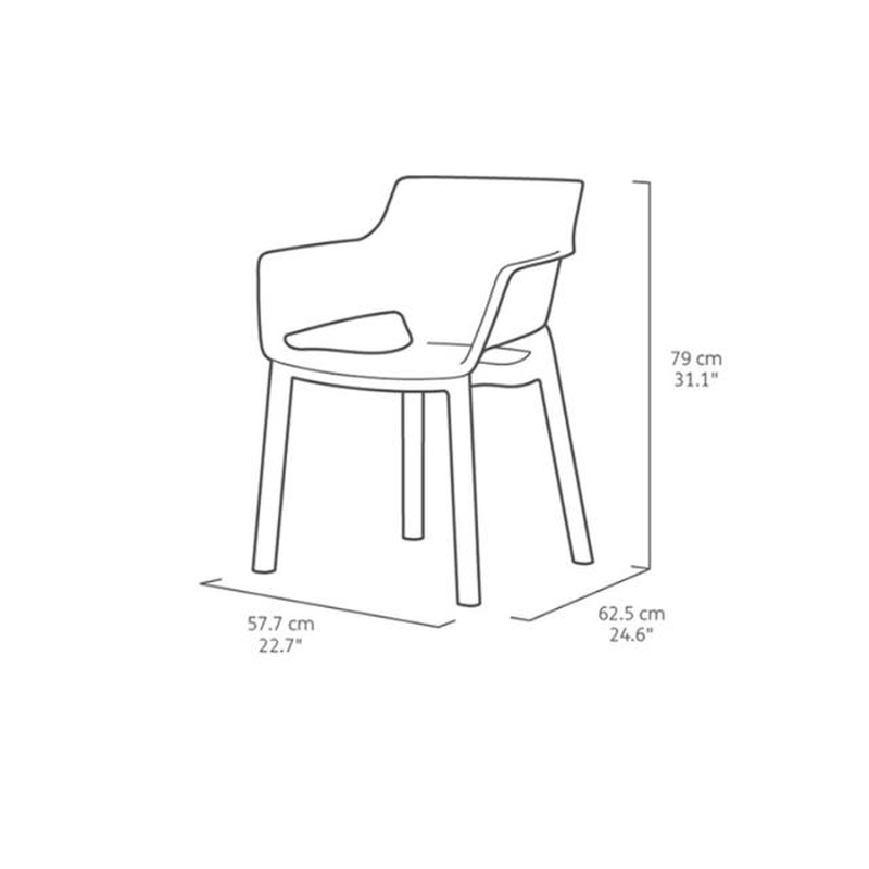 Keter elisa outdoor chair 62.5x57.7x79cm - graphite, , medium-null