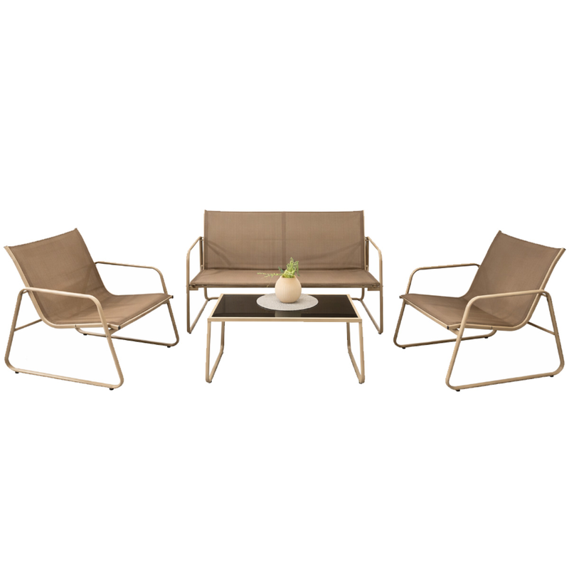 L.h garden lounge 4 pieces metallic black-null