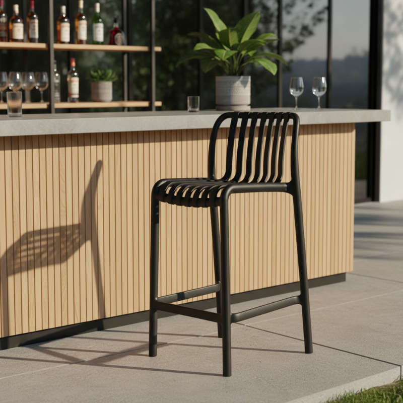 Soutdoor angelic outdoor stool 65cm - black, , medium-null