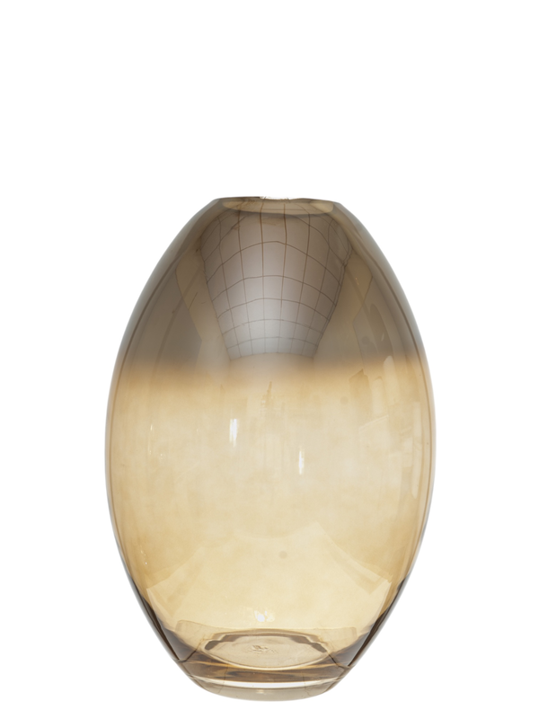 Large blown glass vase electro plated smoky brown, , medium-null