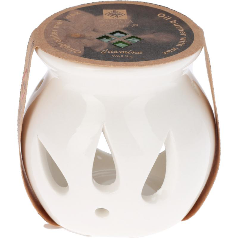 Stoneware oil burner with scented wax - assorted scents, , medium-null