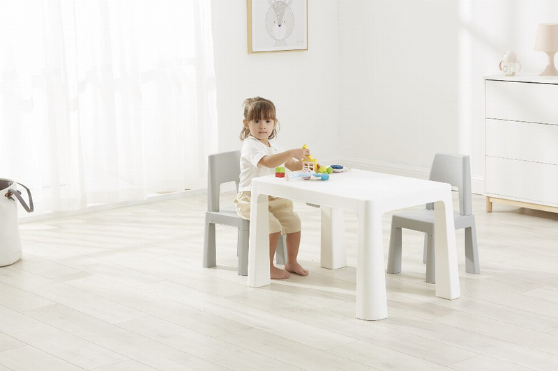 Product image: Freeon plastic kid table & chair set gray, , medium-null