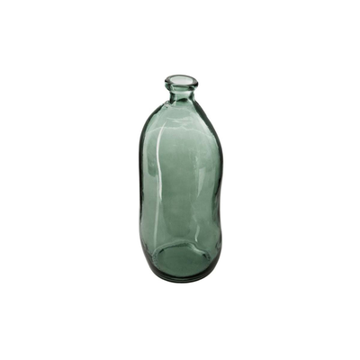 Recycled glass vase bottle h35cm, Green, medium