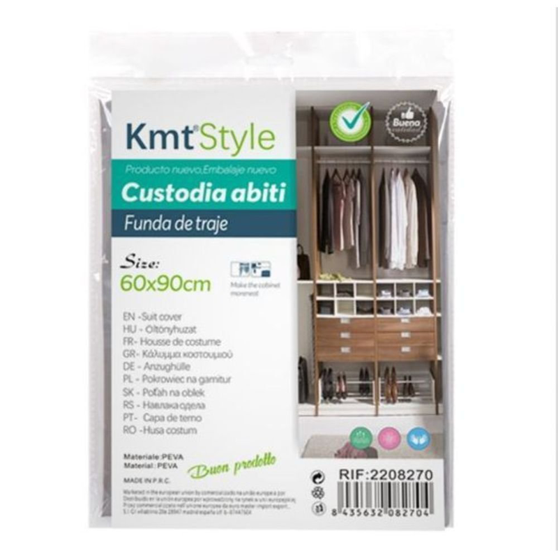 Hanging clothes storage case with zipper 60x90cm 2208270, , medium-null