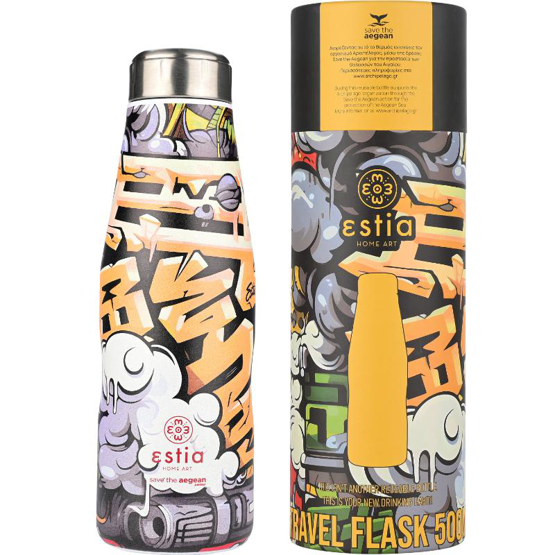 Product image: Estia μπουκαλι save the aegean 500ml - graffiti rhythm, , medium-null