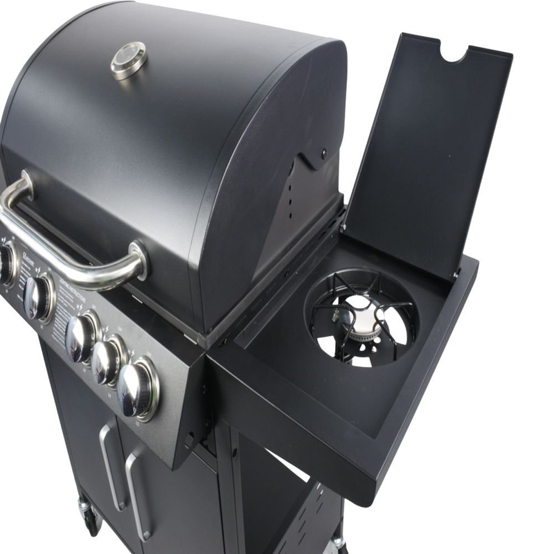 Bormann bbq3100 ψησταριά υγραερίου 3+1 καυστήρων με μαντεμένια σχάρα & ντουλάπι αποθήκευσης, , medium-null