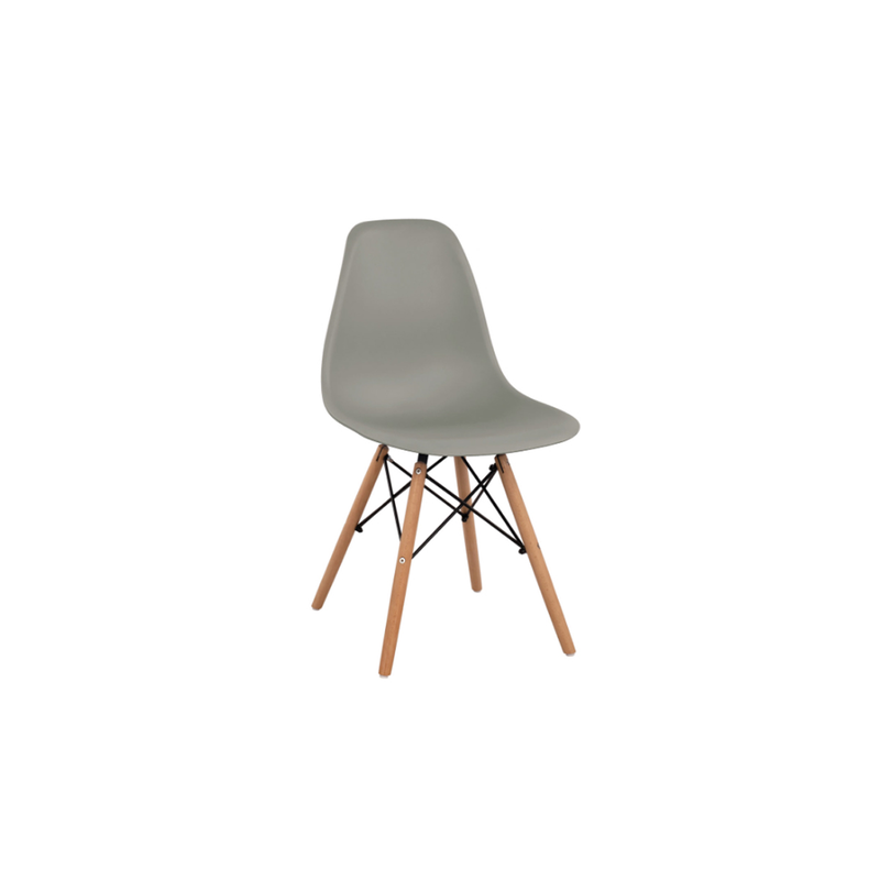 Chair with wooden legs black-null
