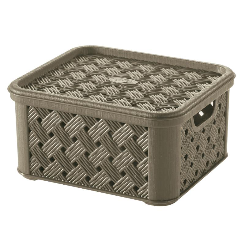 Tontarelli arianna basket with lid 1.4l - brown, , medium-null