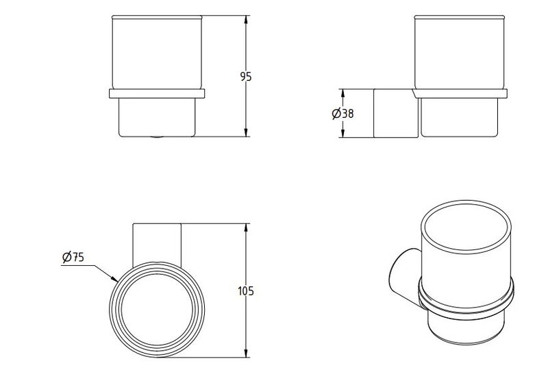 LAMDA wall mounted tumbler holder, , medium-null