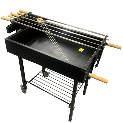 Charcoal bbq with chain ​​70cmx50cm (5 chisels for souvla & 3 chisels for souvaki), , medium