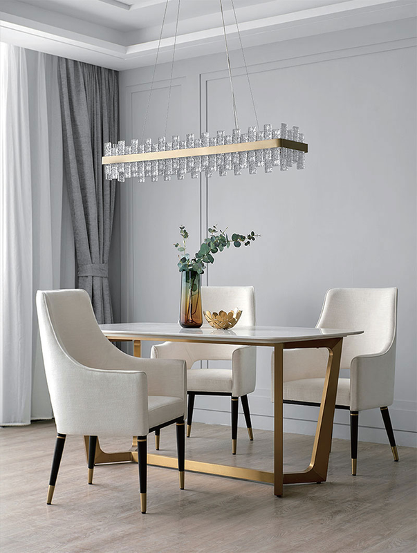 Product image: Sunlight led 28w pendant light glass brass 3000k 2800lm ip20 l1200xw250xh1600mm, , medium-null