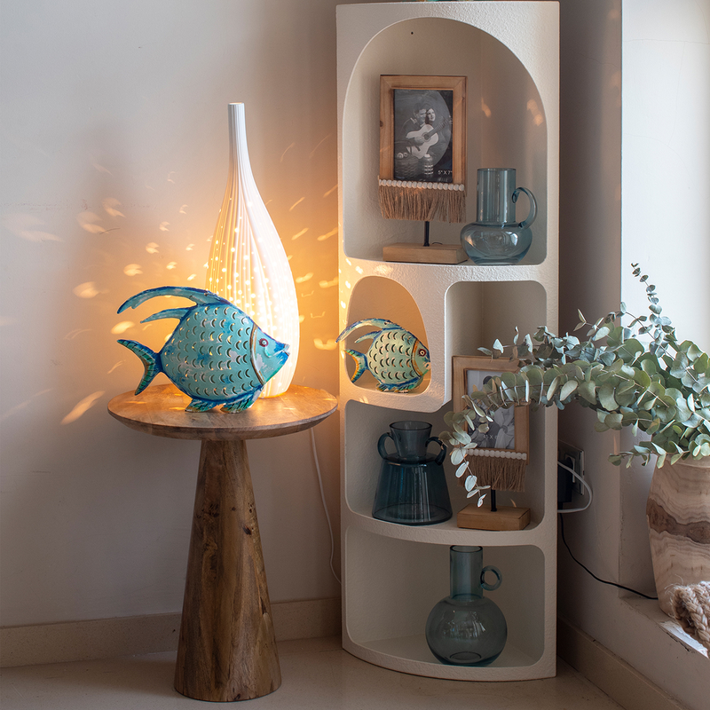 Wooden corner shelf in white, , medium image number null