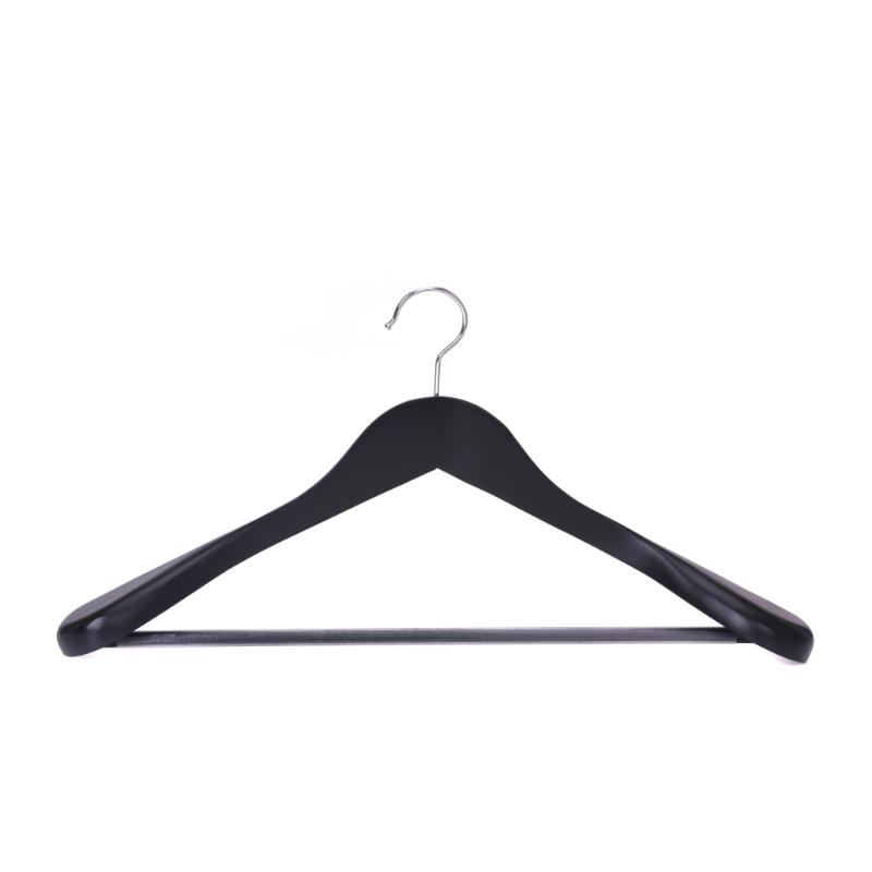 Wooden coat hanger pvc -  black, , medium-null