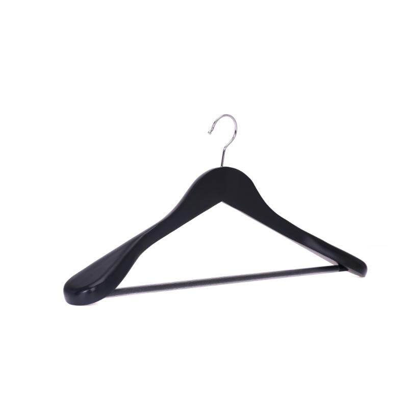 Wooden coat hanger pvc -  black, , medium-null