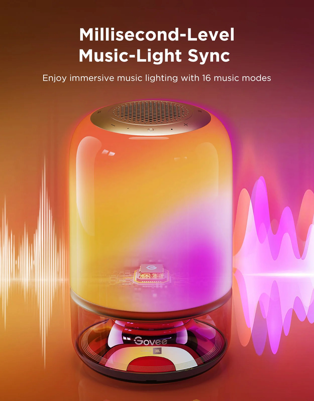 Govee table lamp 2 pro portable rgbicww with built in jbl speaker, , medium-null