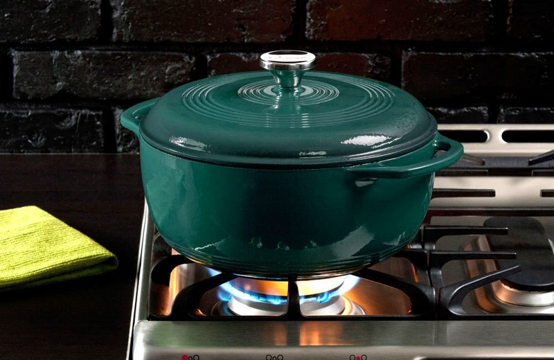 Lodge enamel cast iron pot 5.68 lt - lagoon with loop handles, , medium-null