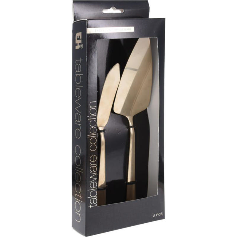 Cake server set 2pcs - gold, , medium-null