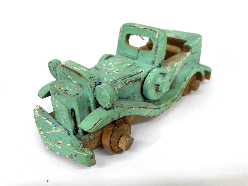 Wooden handmade car green, , medium-null