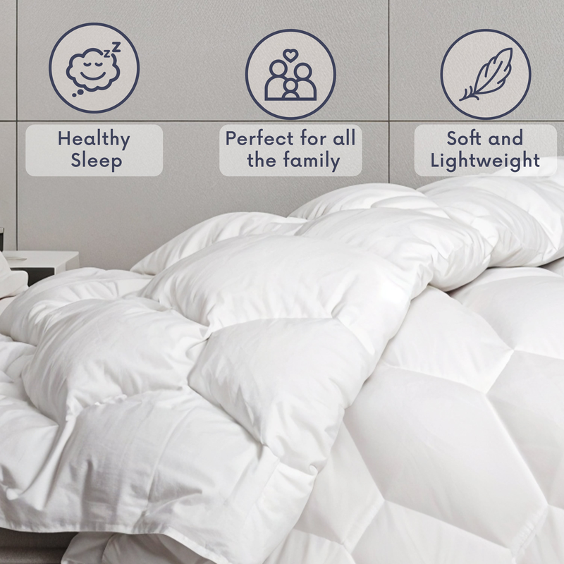 The white stone winter duvet 210x240 cm 400 gr | padding in ovatta | hypoallergenic white microfiber | double bed-null