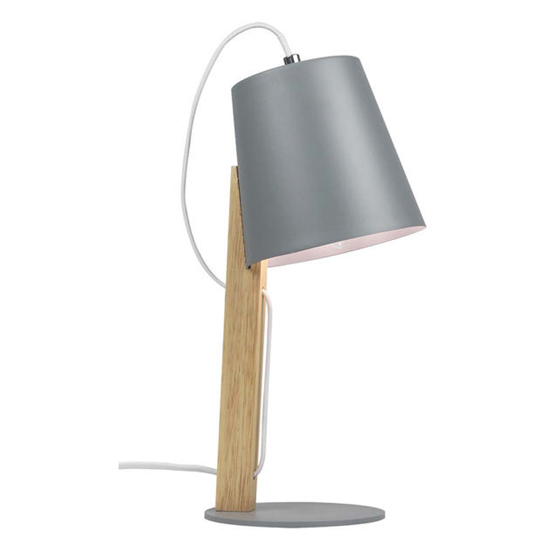 Sunlight 1xe14 (max. 25w) table lamp wood with grey shade h350mm, , medium-null