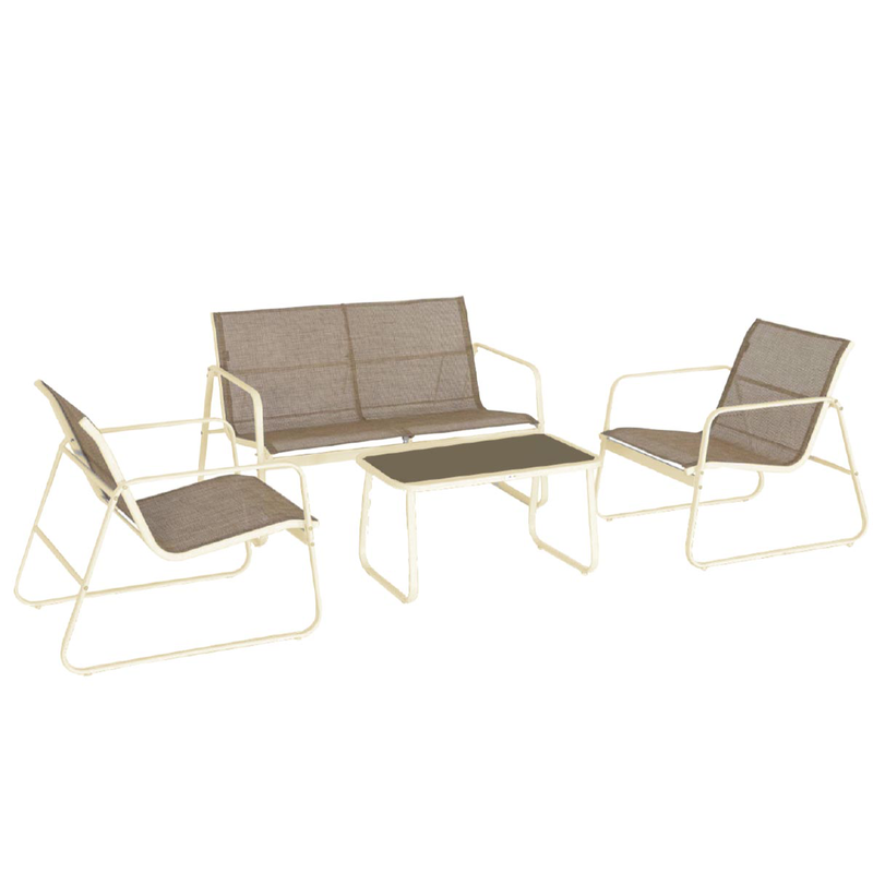 L.h garden 4 pieces lounge metallic taupe-null