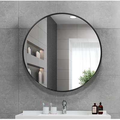 Round mirror with black aluminium frame ⌀600mm, , medium