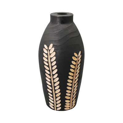 Wooden black vase