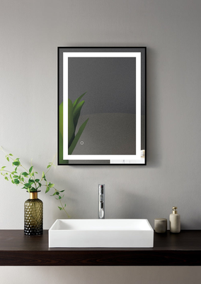 Led mirror with black frame