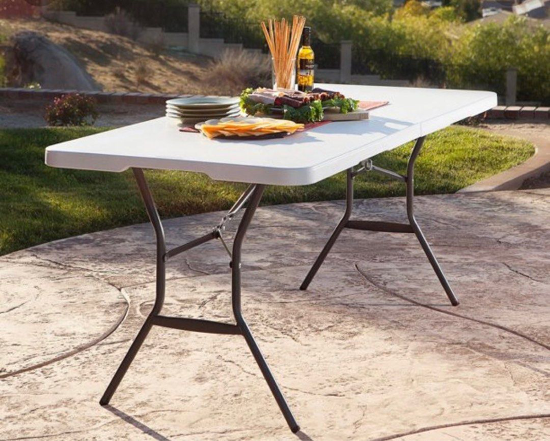 Product image: Ορθογώνιο πτυσσόμενο τραπέζι 122x61cm από ανοξείδωτο χάλυβα, , medium-null