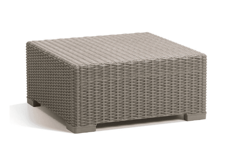 Keter california plastic rattan cappuccino 69cm square garden table, , medium-null