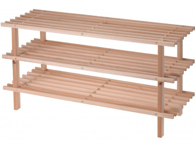 Shoe rack fir wood 3 layers 77x26x40cm, , medium