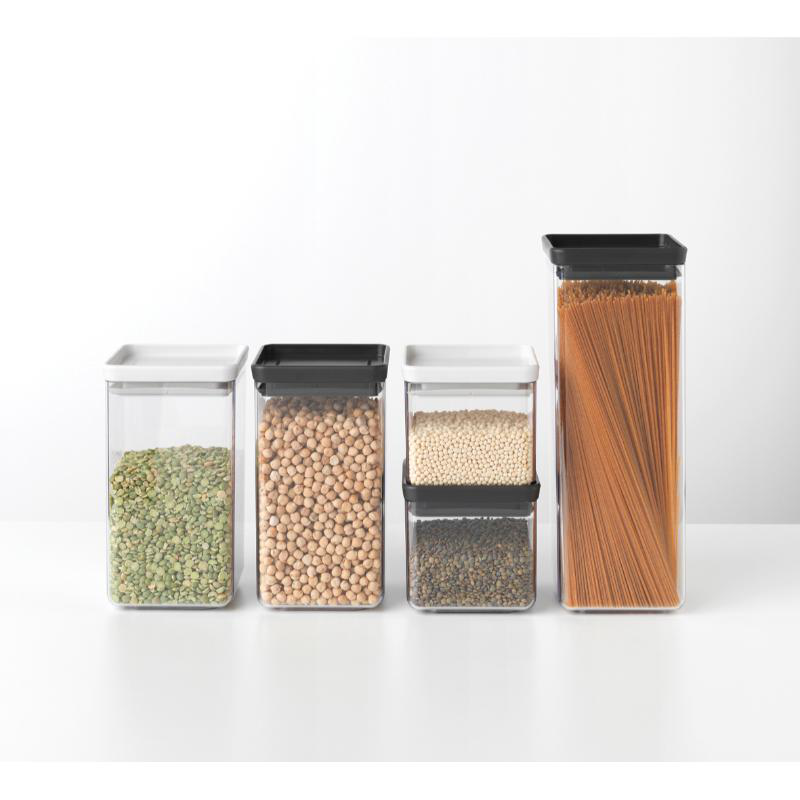 Brabantia tasty τετραγωνο κουτι αποθηκευσης 700ml - ανοιχτο γκρι, , medium-null