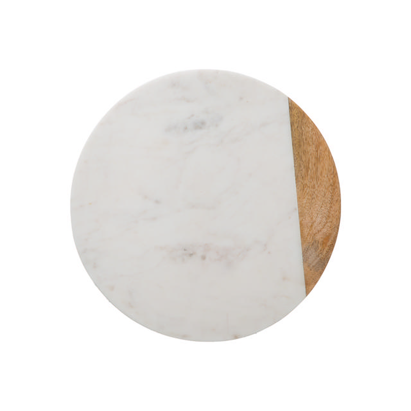 Turning tray marble d30cm white, , medium-null
