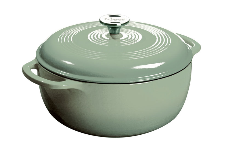 Lodge enamel cast iron pistachio pot 5.68lt with loop handles, , medium image number null
