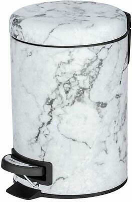 Product image: Wenko pedal bin onyx 3l steel marble, , medium-null
