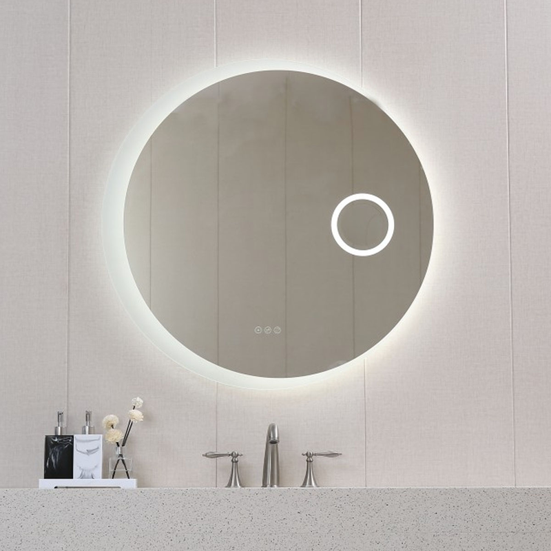 Inter ceramic round bathroom mirror with lighting icl1813 90cm, , medium-null