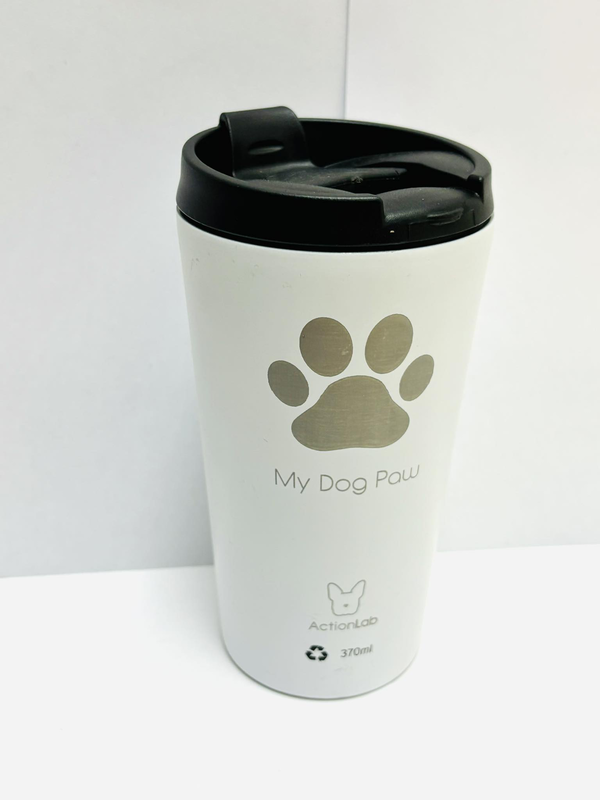Coffee thermos white dog paw - 370ml-null