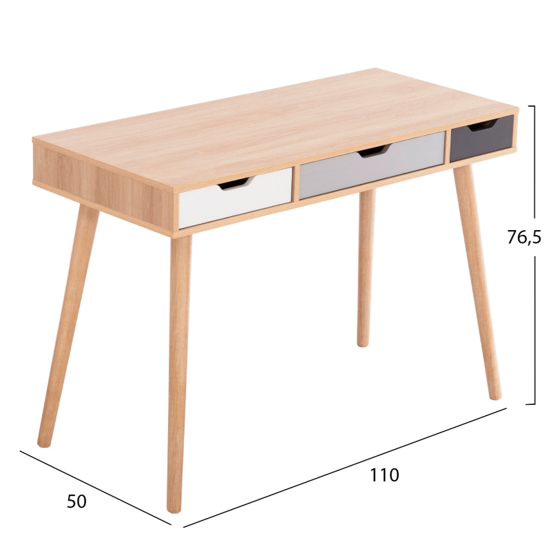 Γραφειο gaet 110x50x76.5cm - γκρι/μπεζ, , medium-null