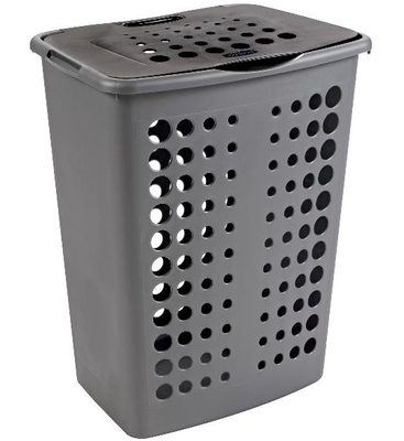Curver silver laundry basket 60ltr, , medium