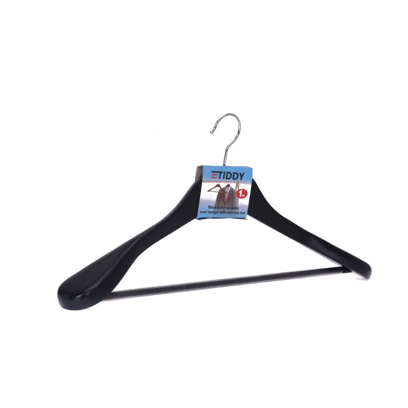Wooden coat hanger pvc -  black, , medium-null