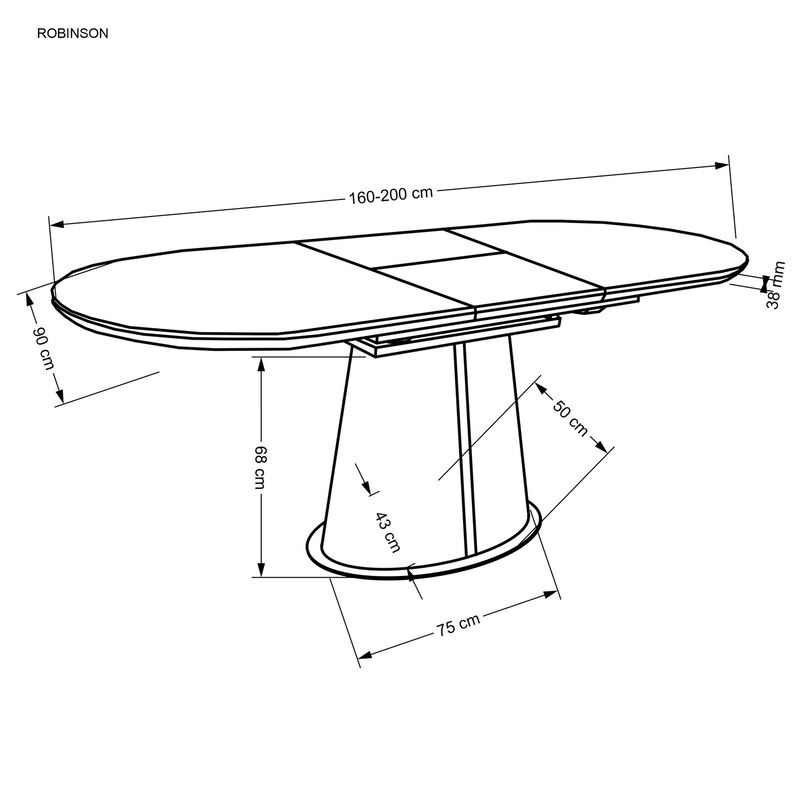Robinson extendable dining table-null