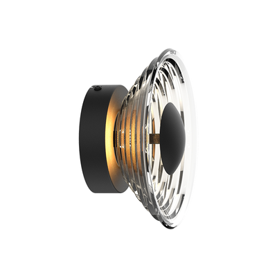 Sunlight 'gloria' led 6w wall light glass amber black 650lm 3000k &oslash;200xw200xh100mm, , medium