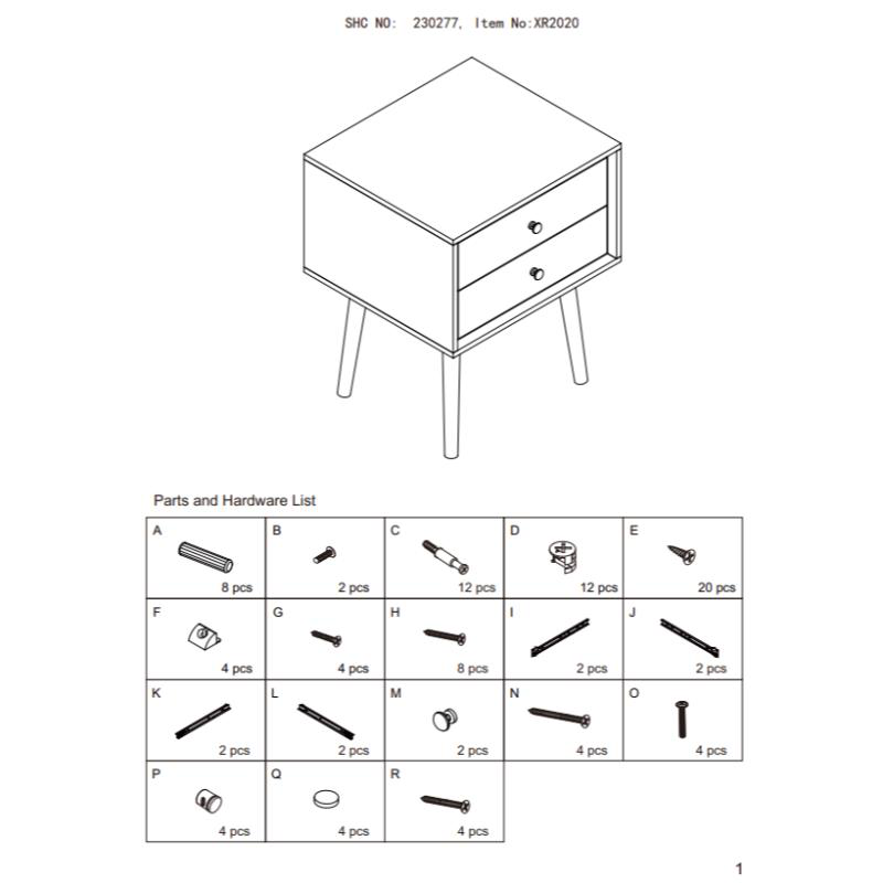 Arizona bedside table 45x40x56cm - white/green, , medium image number null