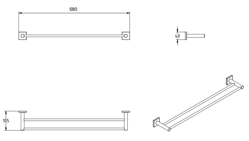 Delta double towel rail-null