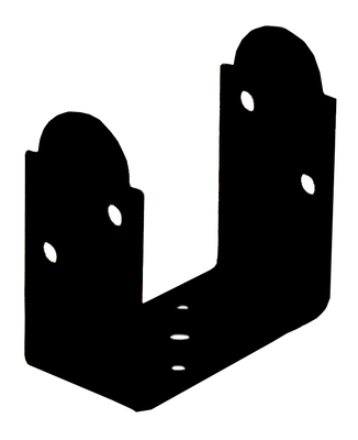 Post base connector 80mm black, , medium